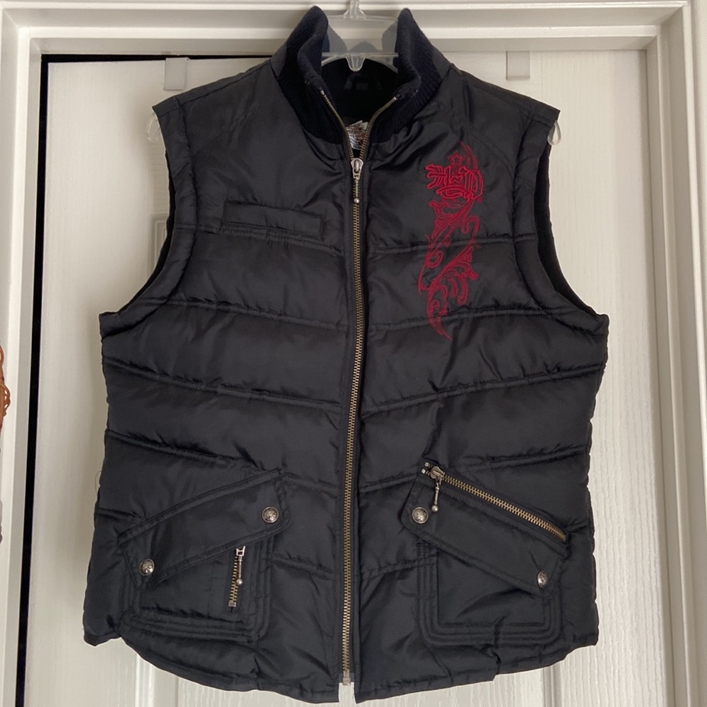 Vintage Harley-Davidson Puffer Vest w/Red Embroidery, Size M; NEW